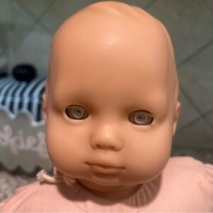 Pleasant Company Bitty Baby nude doll light skin blonde with silver eyes.